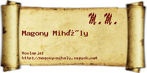 Magony Mihály névjegykártya